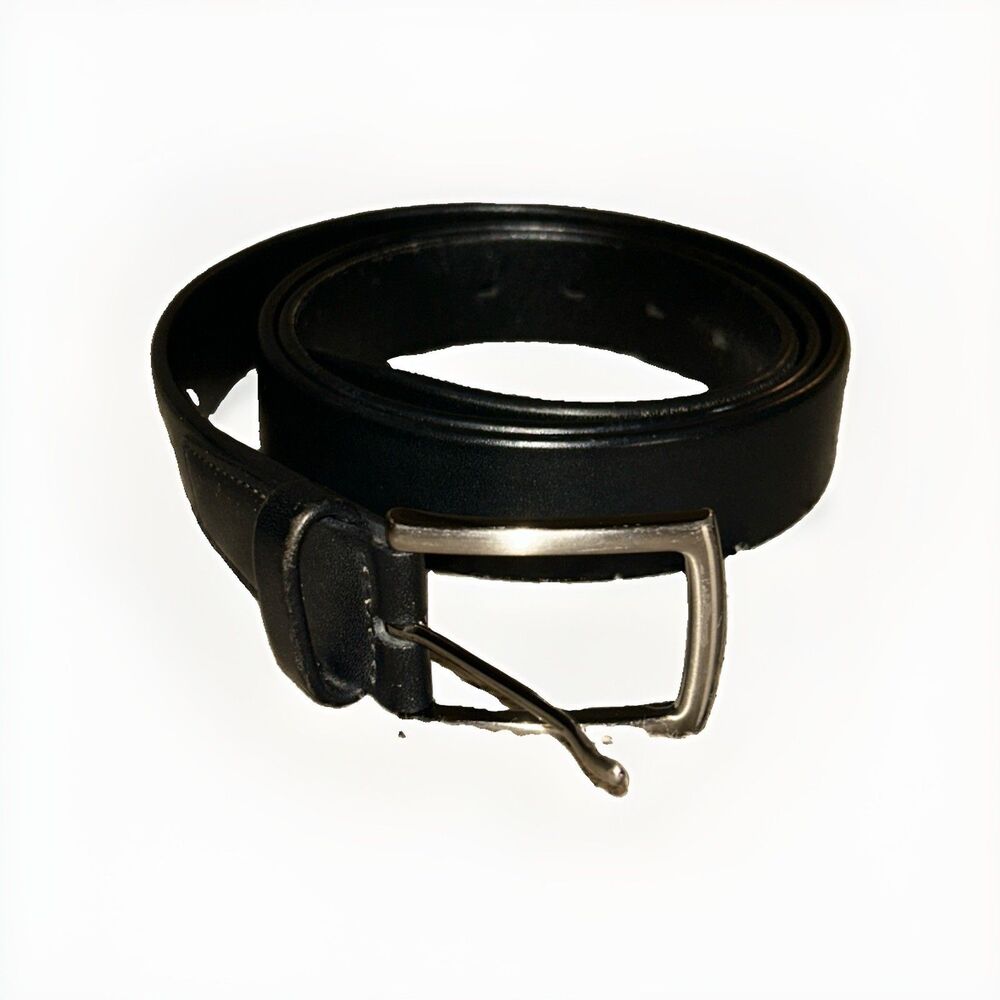 Perry Ellis Black Full Grain Cowhide Dress Belt - Men's Size 44/110 1P35114